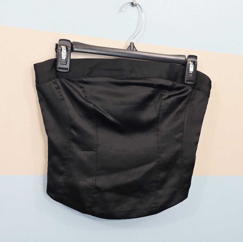 NWT Wild Fable Women's Slim Fit Party Bustier Tube Top Satin Sleeveless - Picture 3 of 7